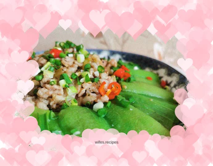 Steamed loofah with vermicelli