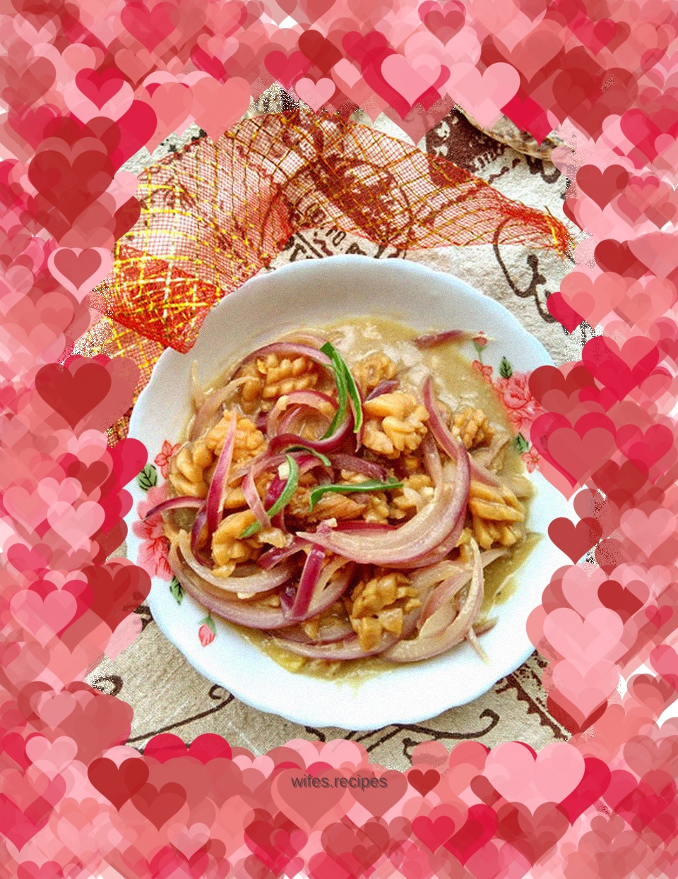 Fried squid with onions