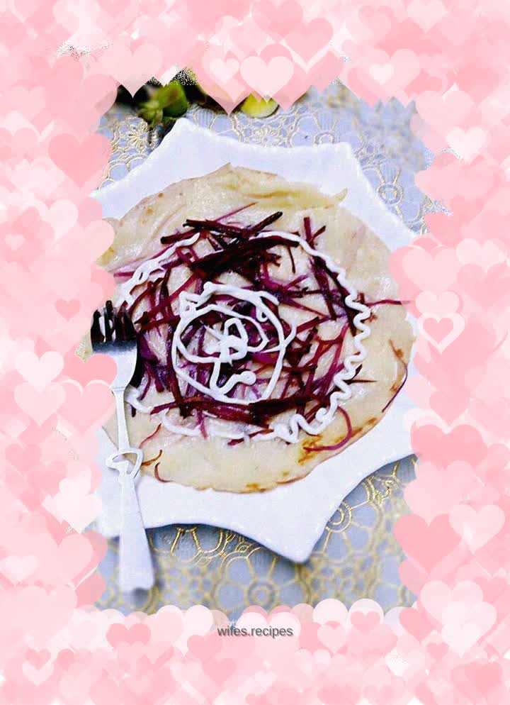 Milky purple potato shredded cake