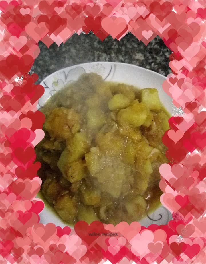 Stewed Pumpkin with Potatoes and Shrimp Skin