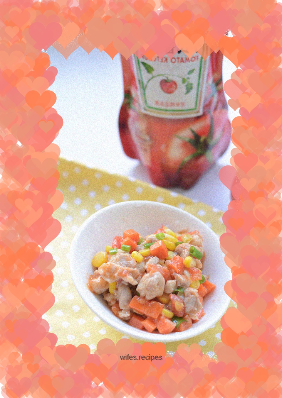 Children love colors----Stir-fried diced chicken with colorful vegetables