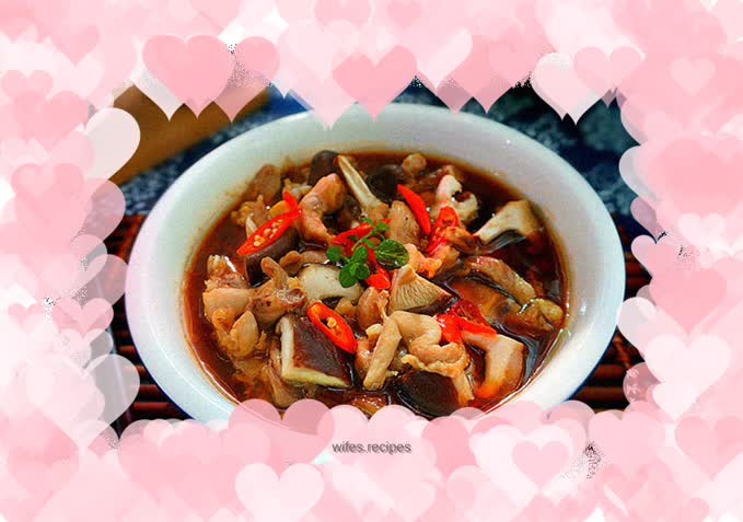 Steamed Chicken with Mushrooms----