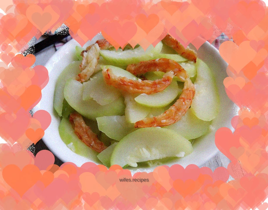 Dried shrimp and boiled zucchini