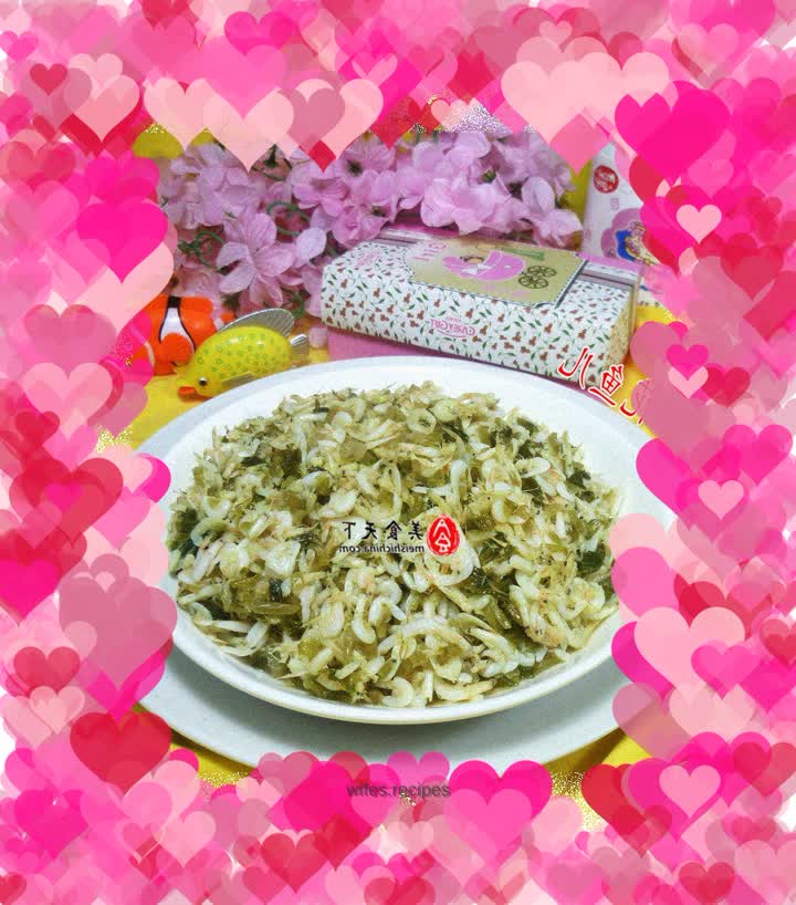 Stir-fried white shrimps with pickled vegetables