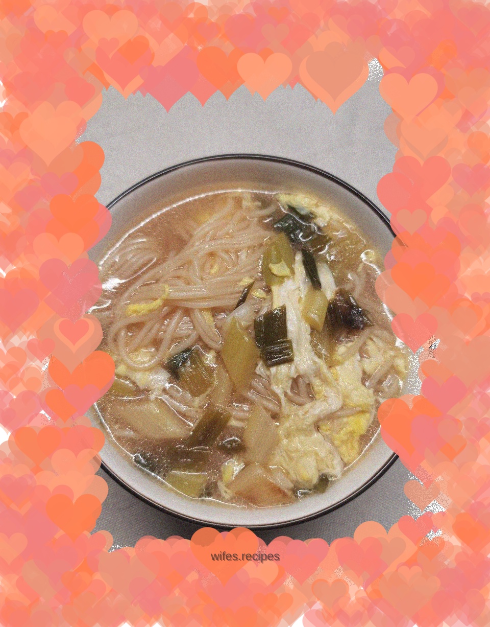 Scallion oil and egg noodles