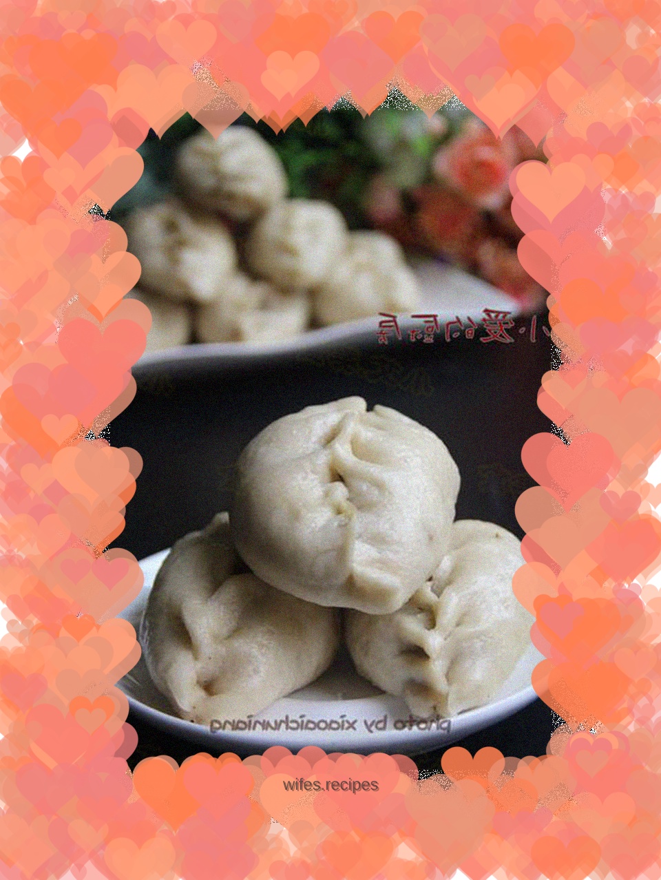 Eggplant and green pepper buns