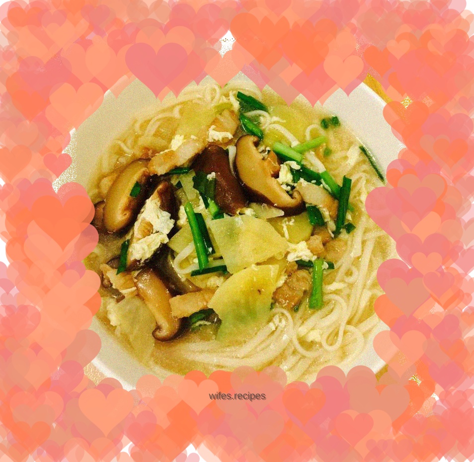 Potato and Shiitake Mushroom Hot Noodle Soup