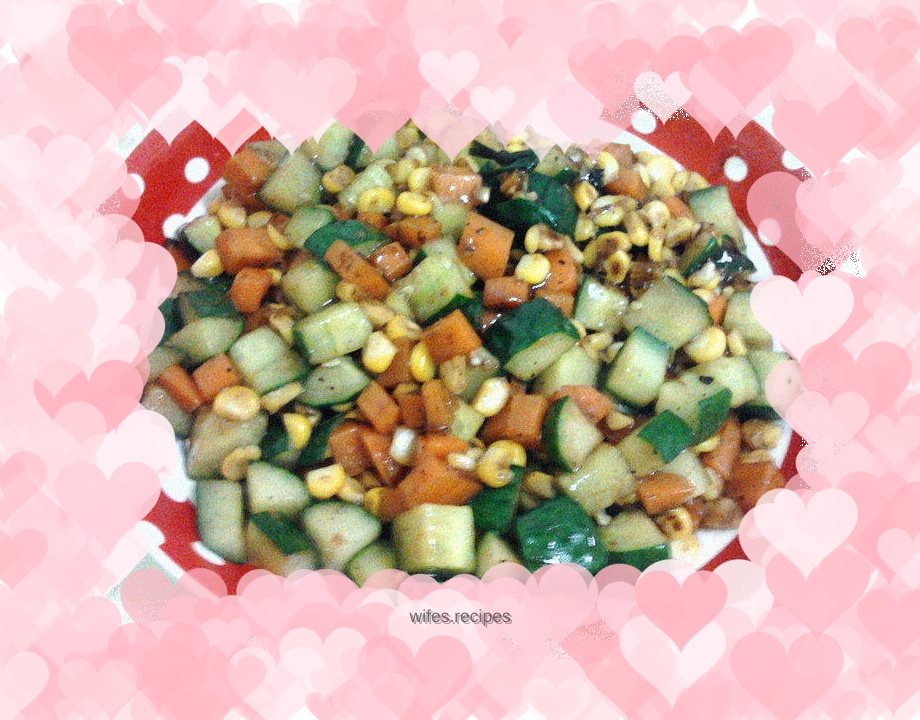Three-color diced vegetables