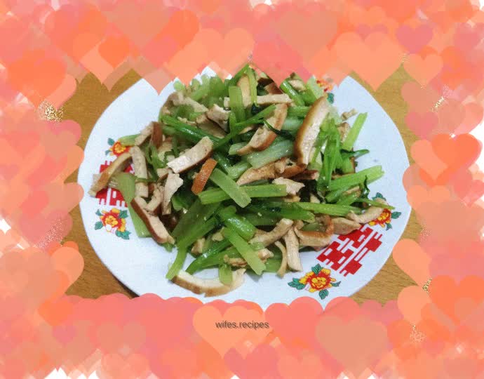 Stir-fried dried tofu with celery