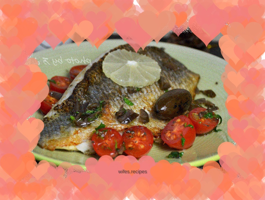 Tomato-olive seabass salad