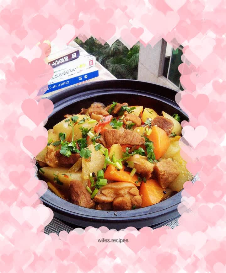 Roast mutton with radish