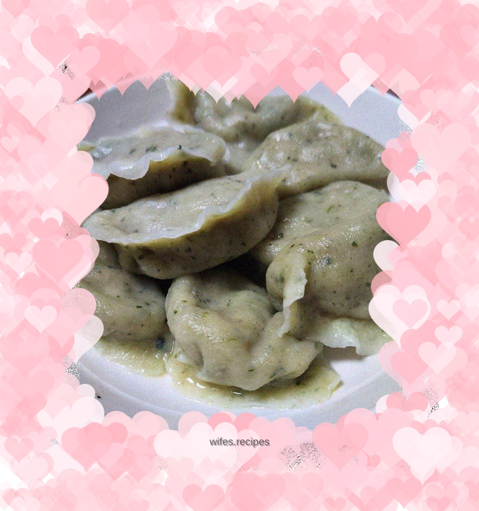 Beef dumplings with celery and radish