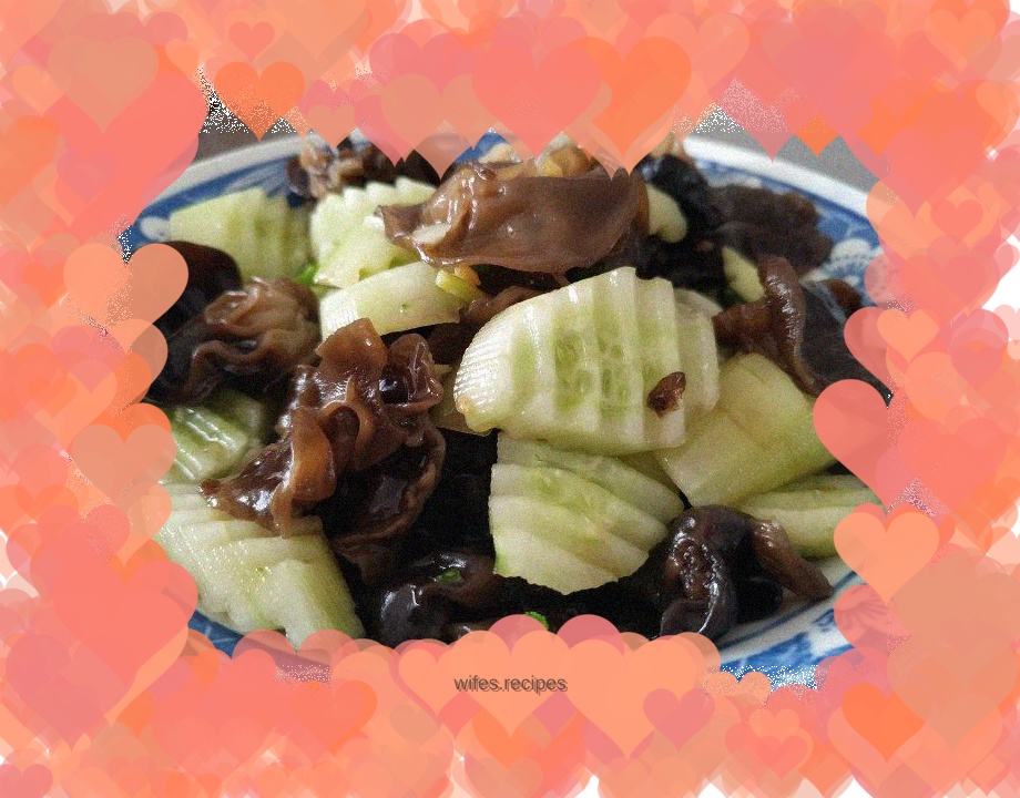 Cucumber mixed with fungus