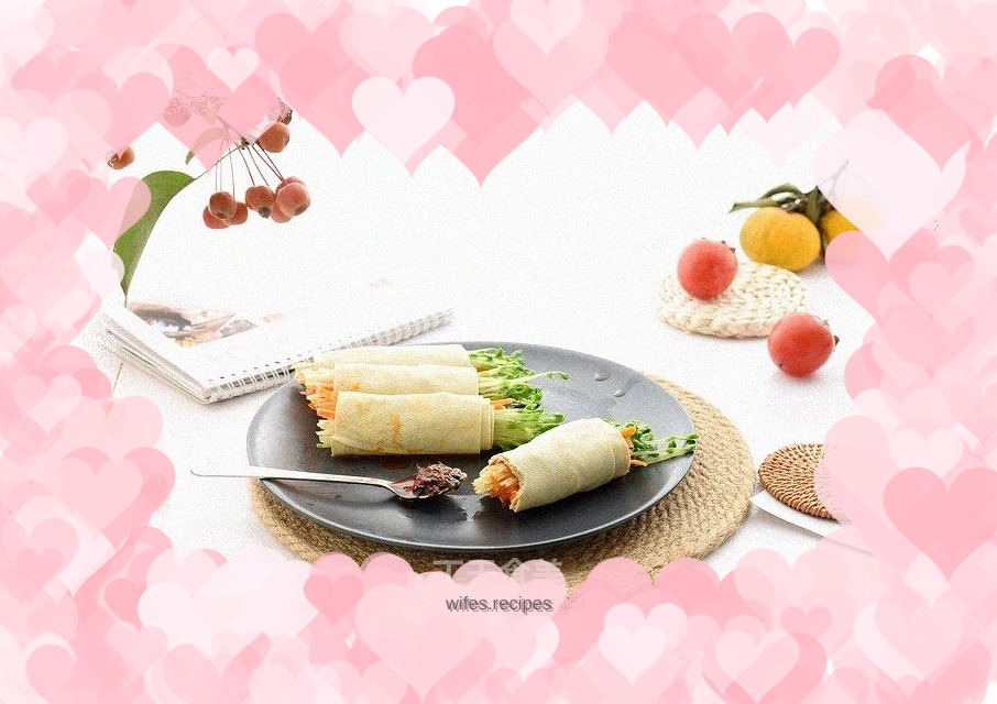 Beancurd and pickled vegetable rolls