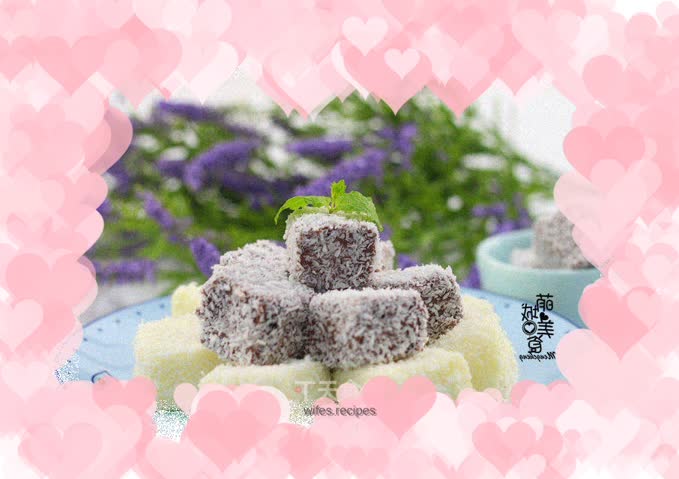 Shredded coconut cubes