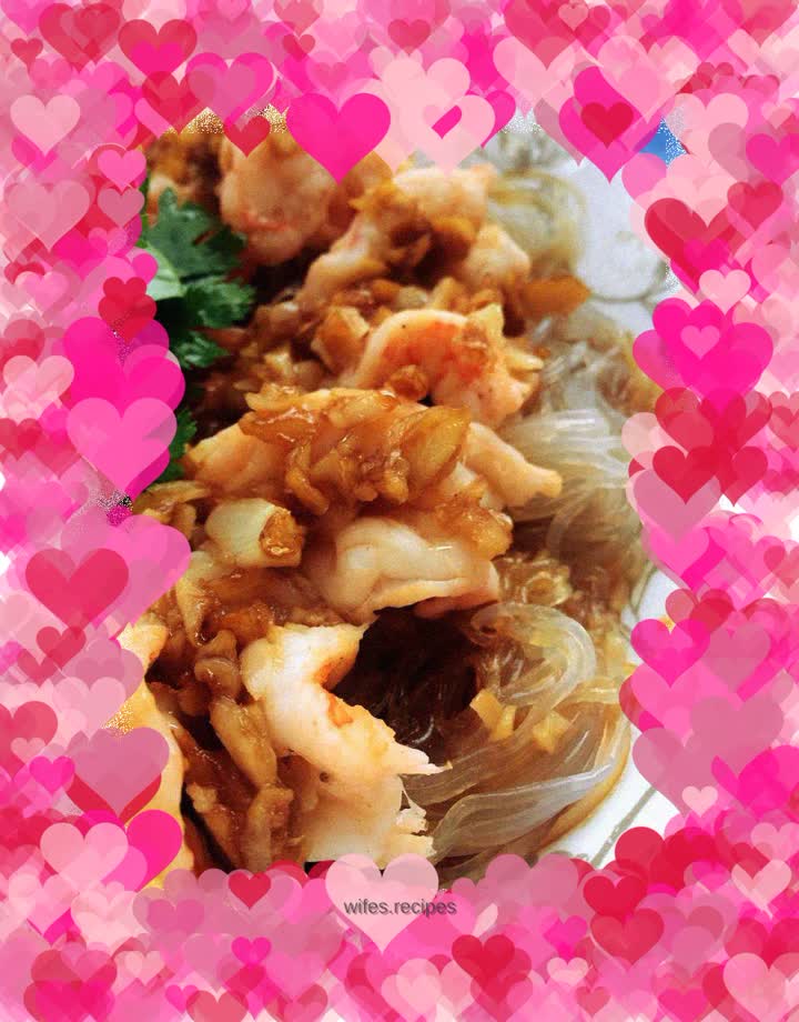 Steamed shrimp with garlic vermicelli