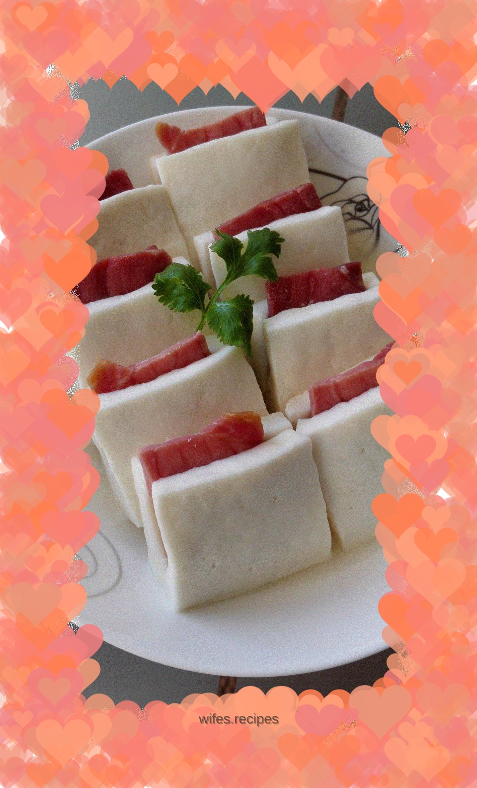 Steamed ham with cheesecake