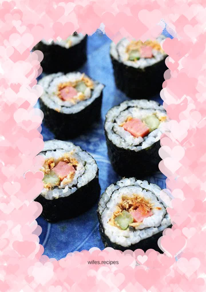 Meat floss salad sushi