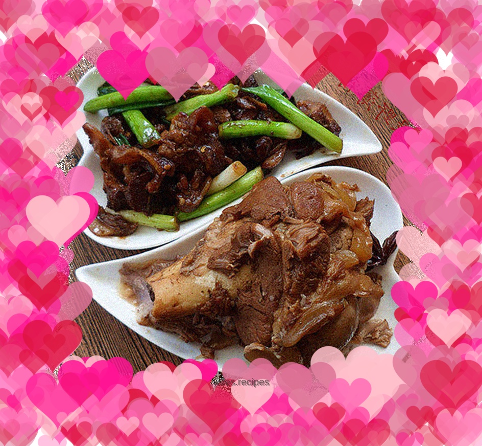 Eat two big stick bones - big stick bones in sauce + fried bone and meat in shallot sauce