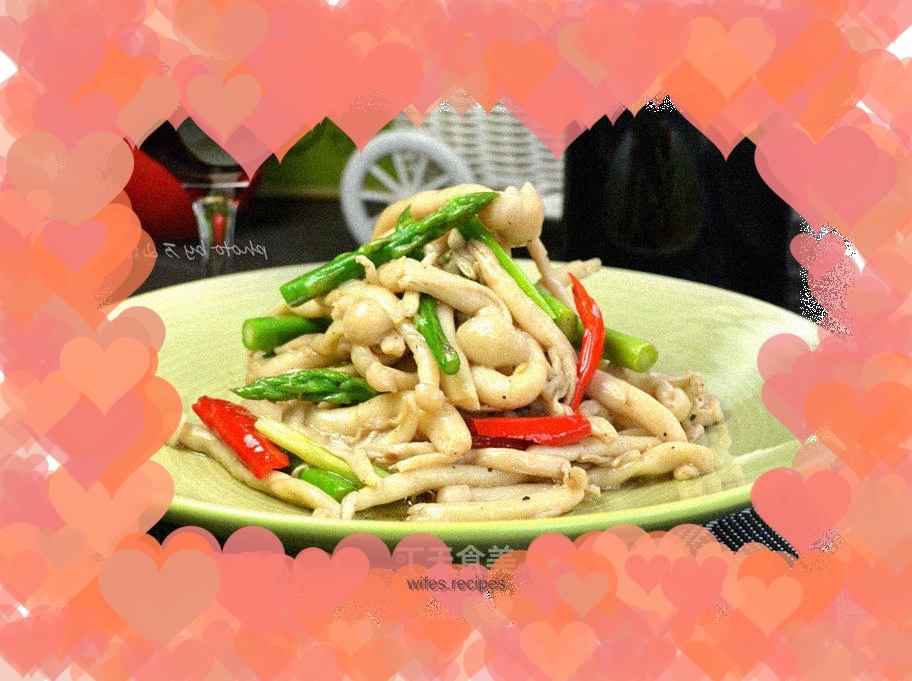 Stir-fried White Jade Mushrooms with Red Wine