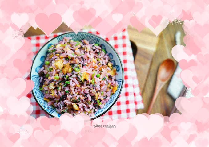 Fried Rice with Amaranth, Minced Pork and Egg