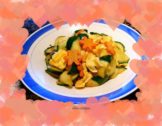 Cucumber scrambled eggs