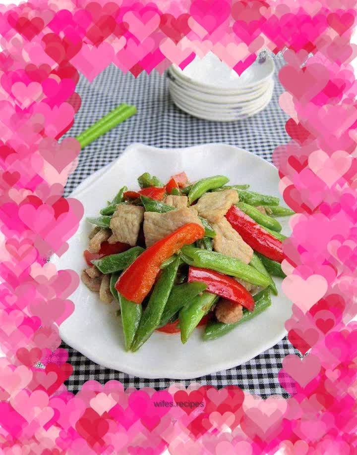 Pork slices and kidney beans