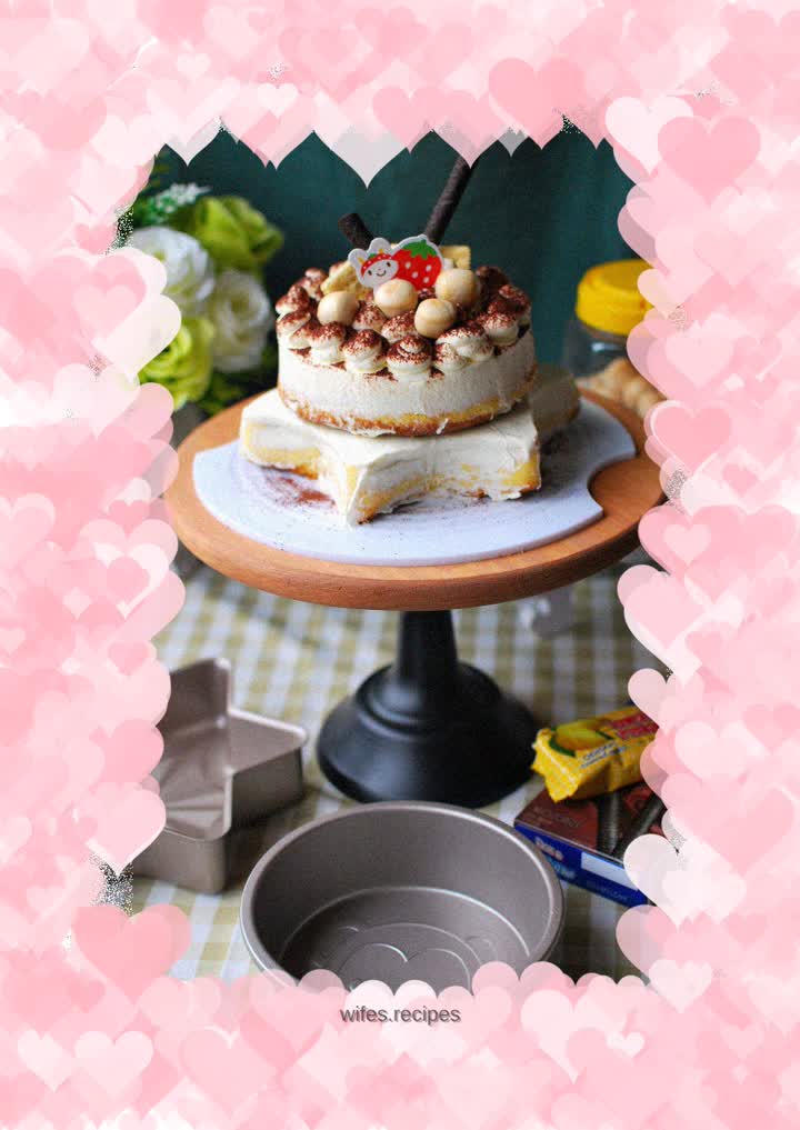 Simple framed double layer cheesecake