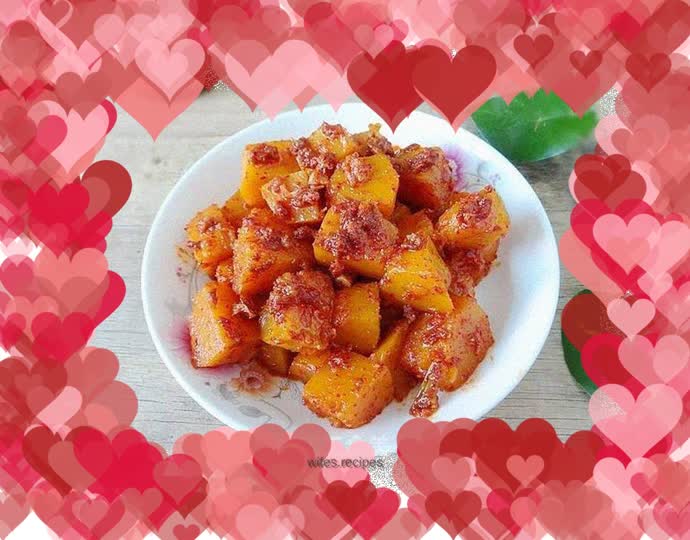 Grilled pumpkin with bones and ginseng