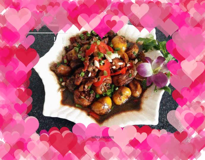 Garlic Chicken Legs with Roasted Chestnuts