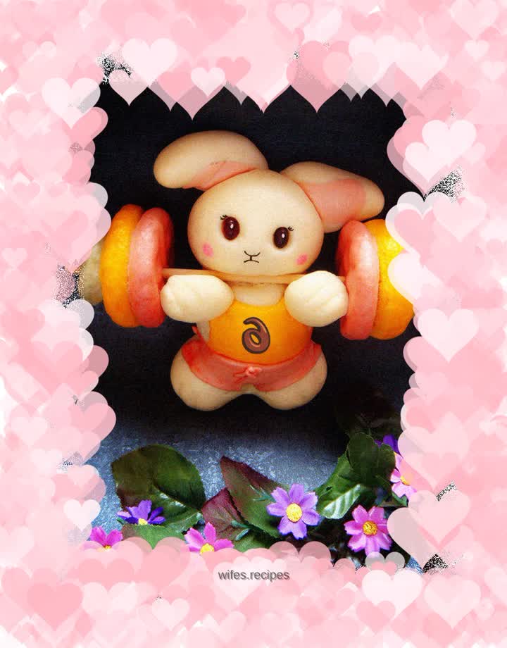 Patterned Pasta: Little Rabbit Weightlifting