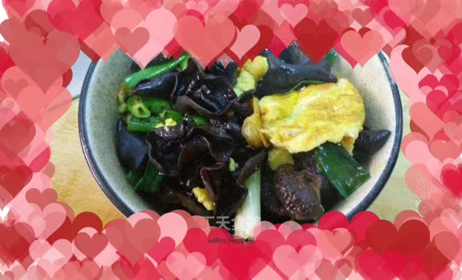 Fried fungus and eggs