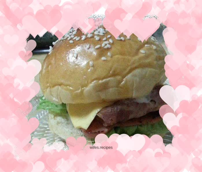 Bacon ham cheeseburger