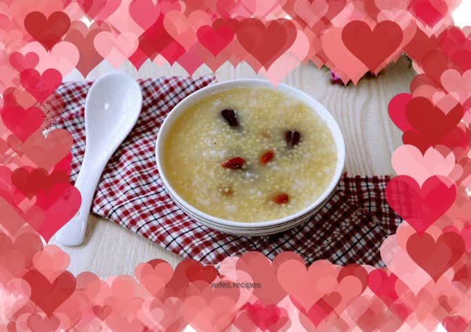 Millet, red dates and wolfberry porridge