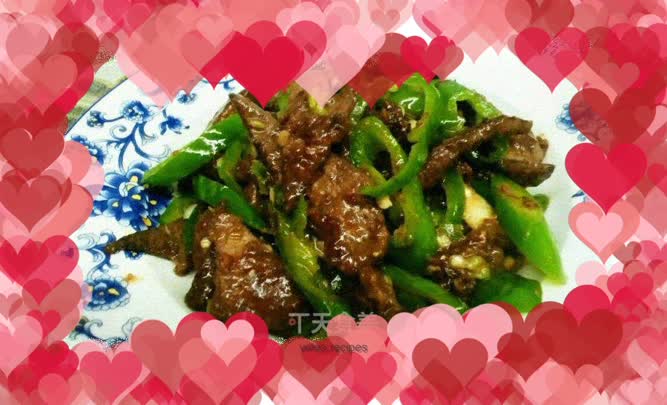 Fried pork liver with green pepper