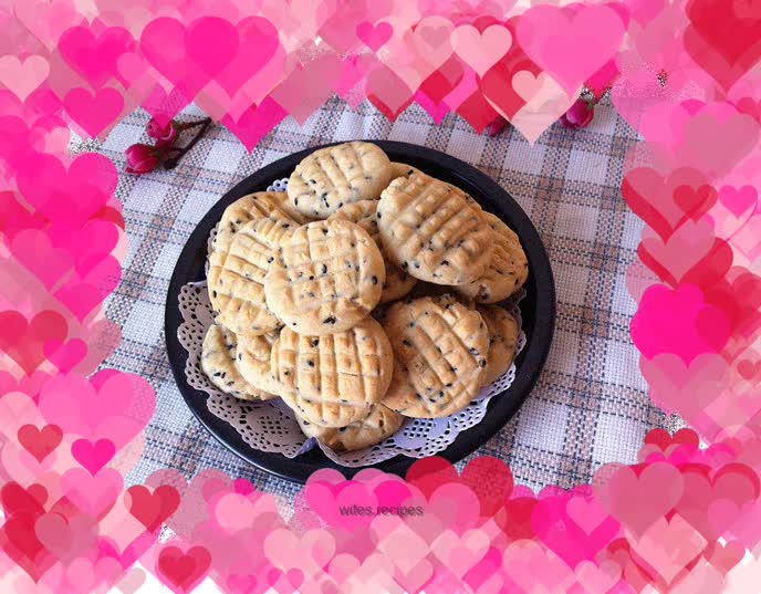 Black sesame pattern cookies
