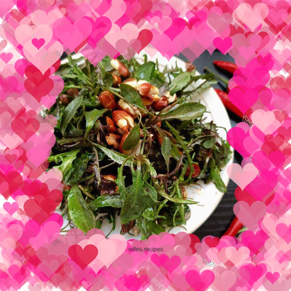 "Spring Wild Vegetables" peanuts mixed with bitter greens
