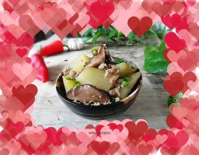 Rice cooker version - minced pork, mushrooms and winter melon