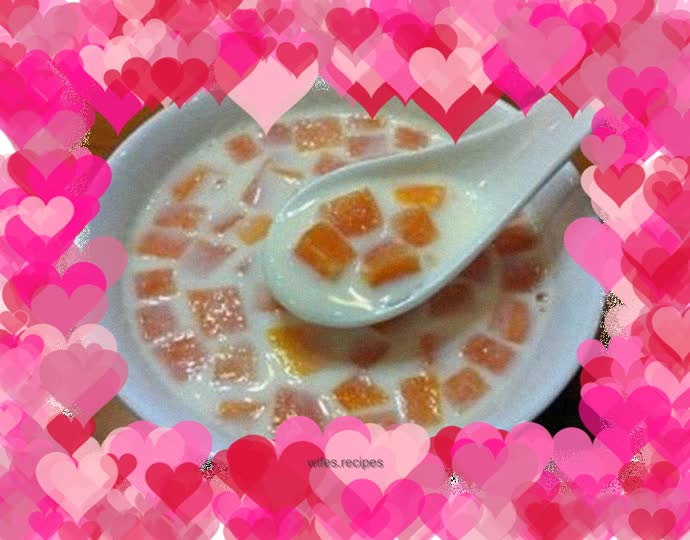 Papaya stewed in milk