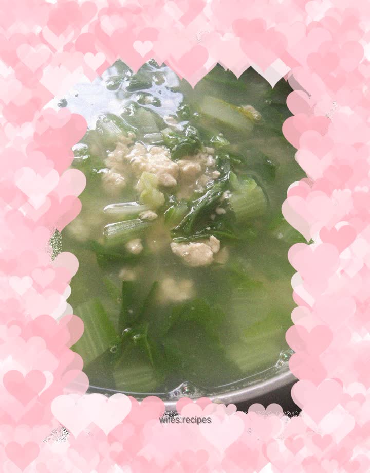 Tofu and green vegetable soup