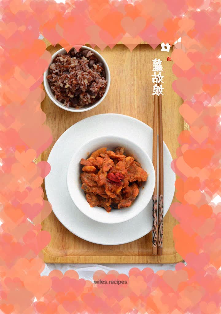 Tomato stewed meat slices
