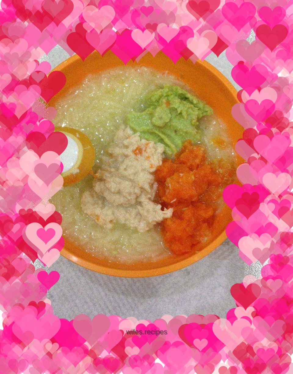 Baby food supplement, edamame and chicken mashed noodles