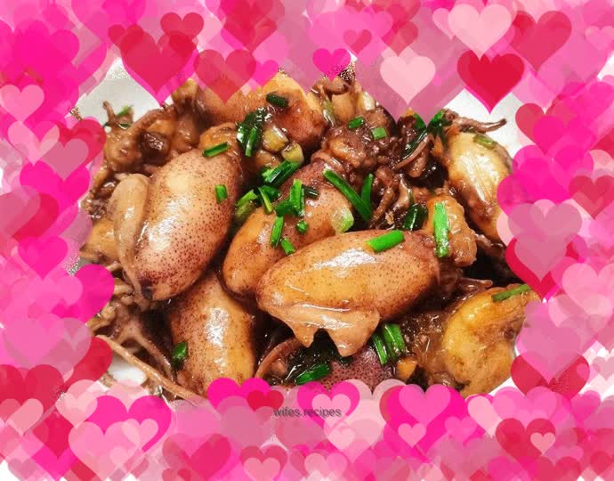 Braised baby squid with paste