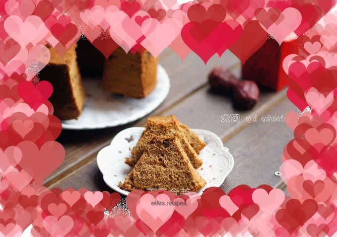 Brown sugar and red dates chiffon cake