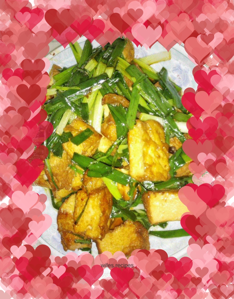 Stir-fried tofu with chives