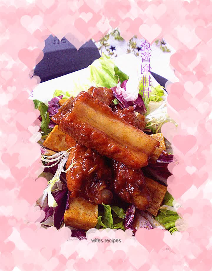 Braised pork ribs with barbecued pork sauce