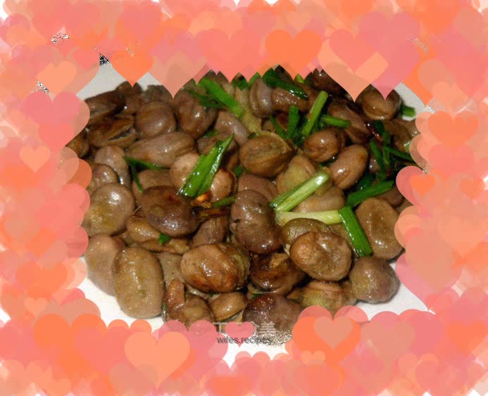 Green onion and tender beans