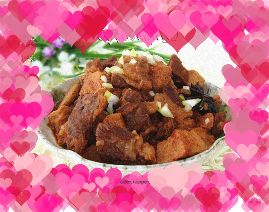 Beef stewed with frozen tofu