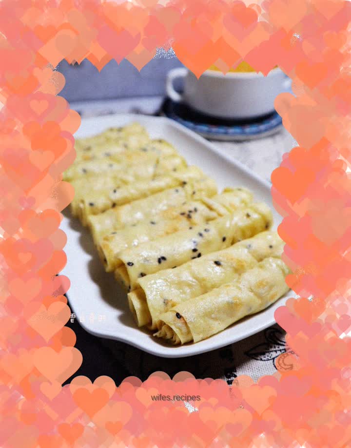 Full of energy✅Black sesame egg soft cake ❤️Kuaishou breakfast omelette batter cake