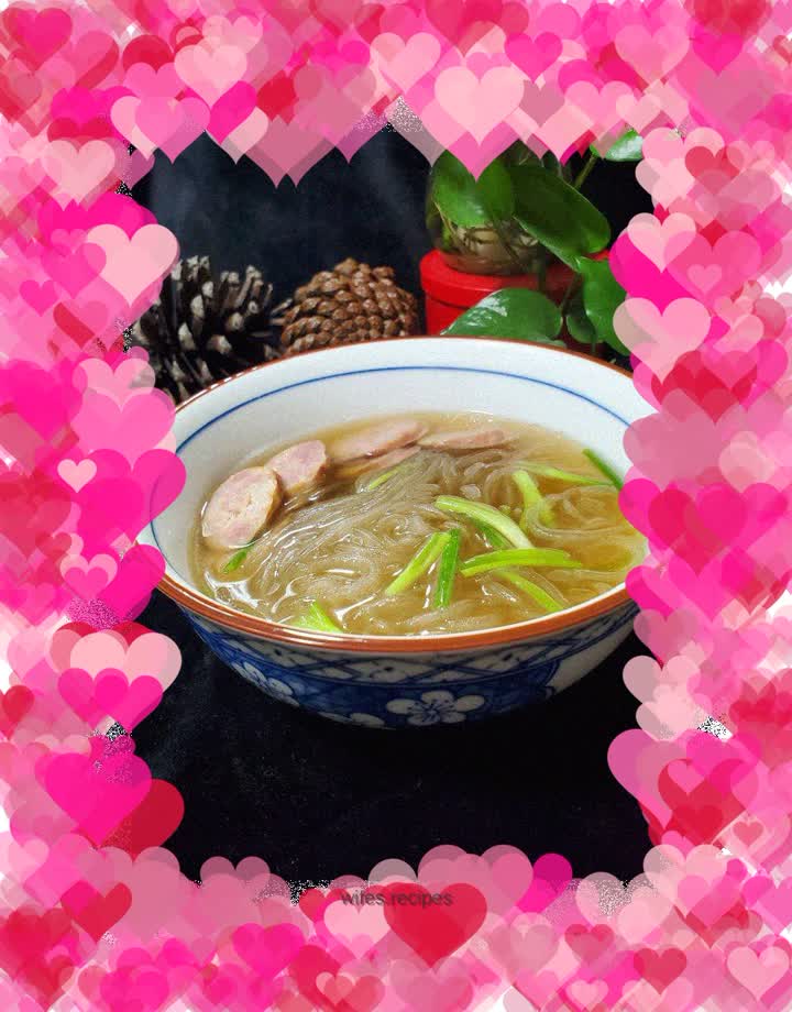 Sausage and sweet potato noodles